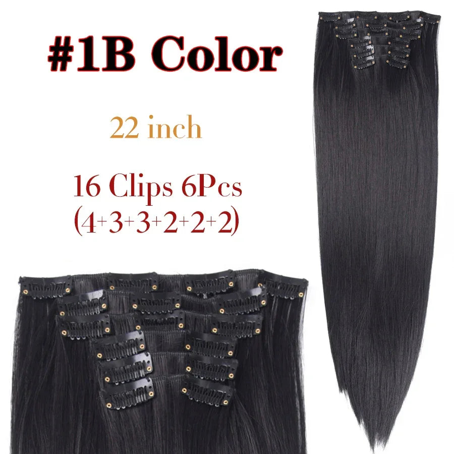 Alileader Synthetic Clip-on Hair Extensions Straight/Curly