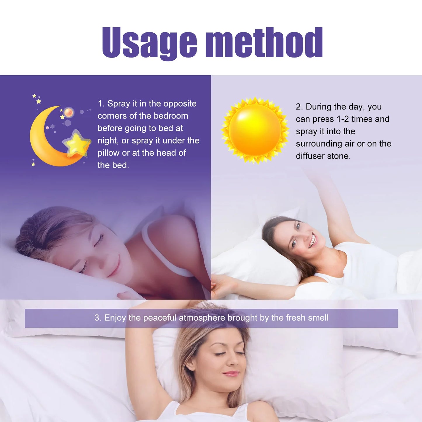 Lavender Sleep Spray Relieve Fatigue Anxiety Help Relaxing Body Aromatherapy Pillow Room Deep Sleep Natural Essential Oil Mist