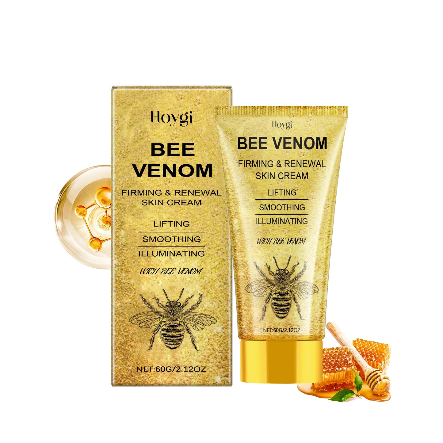 Bee Venom Face Cream Firming Lifting Fade Fine Line Improve Sagging Skin Smoothing Brightening Nourishing Facial Skin Care