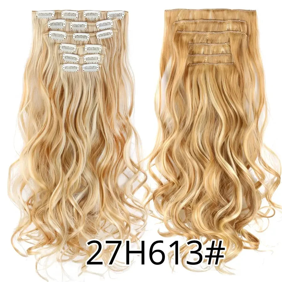 Alileader Synthetic Clip-on Hair Extensions Straight/Curly