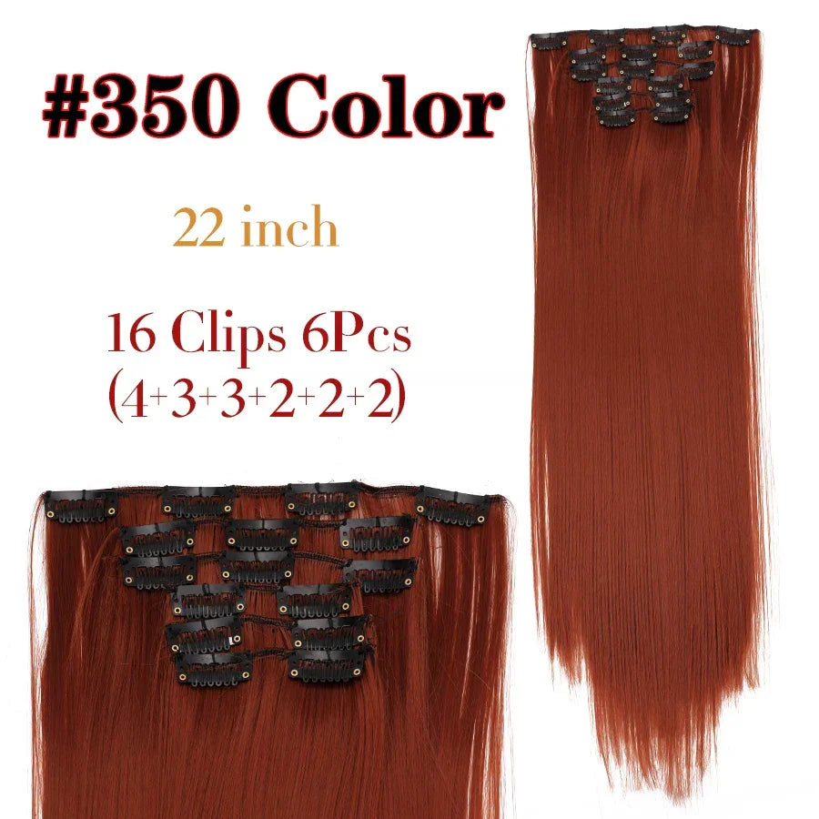 Alileader Synthetic Clip-on Hair Extensions Straight/Curly