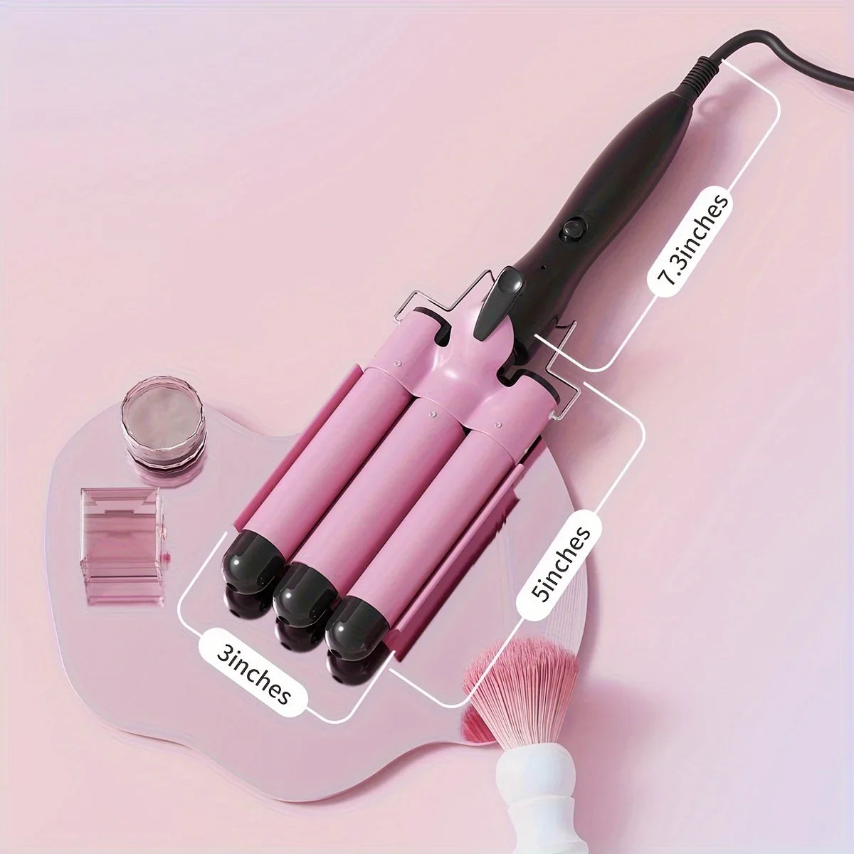 Ceramic Curling Iron – 3 Tube Hair Curler with LED & Rapid Heating