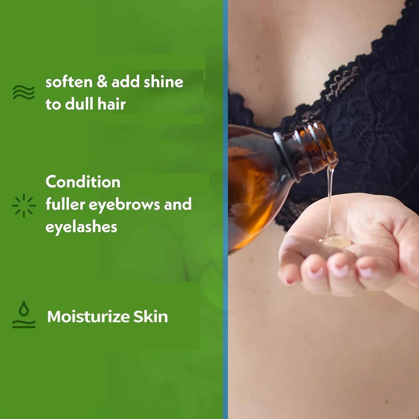 Castor Oil for Hair and Skin – 16oz Glass Bottle