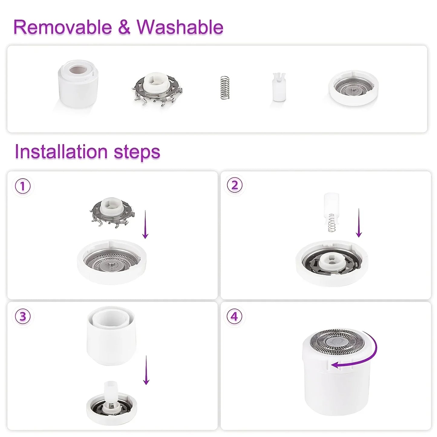 Electric Shaving Kit for Women – SmoothGlide 4-in-1 Wet/Dry Hair Remover