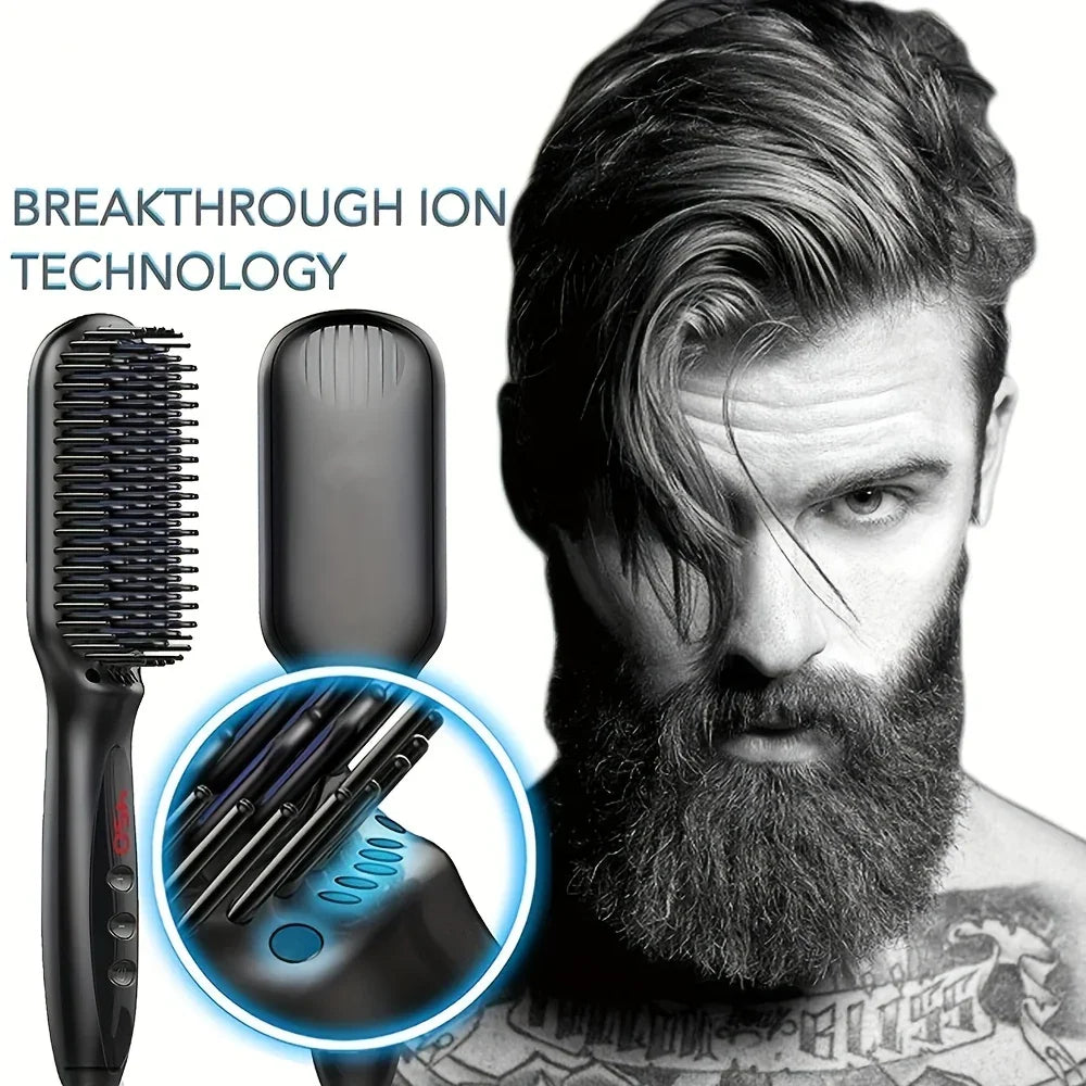 Ceramic Hair Straightener Brush for Smooth, Shiny Hair