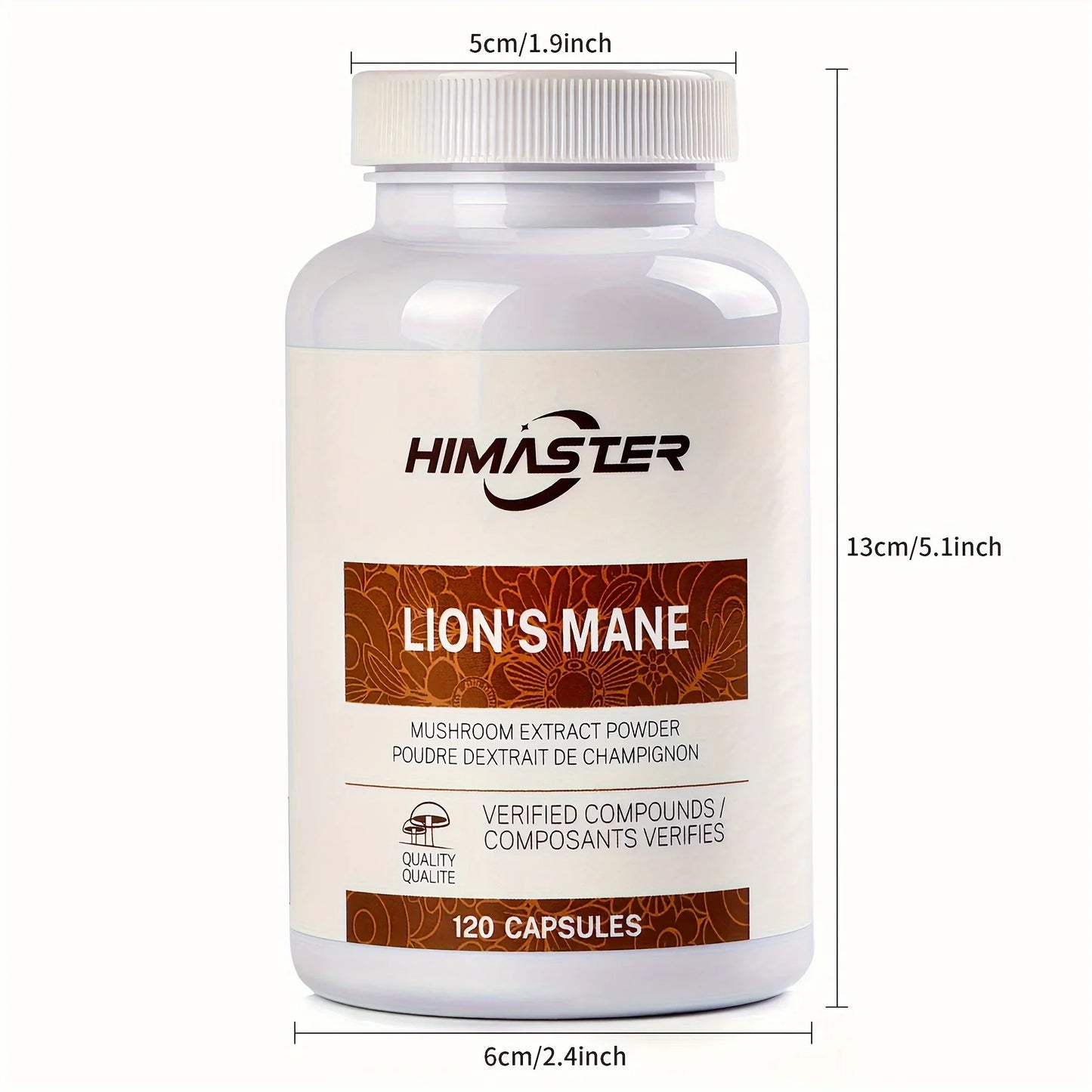 Lion’s Mane Brain Supplement – Cognitive Support Capsules 120 Count
