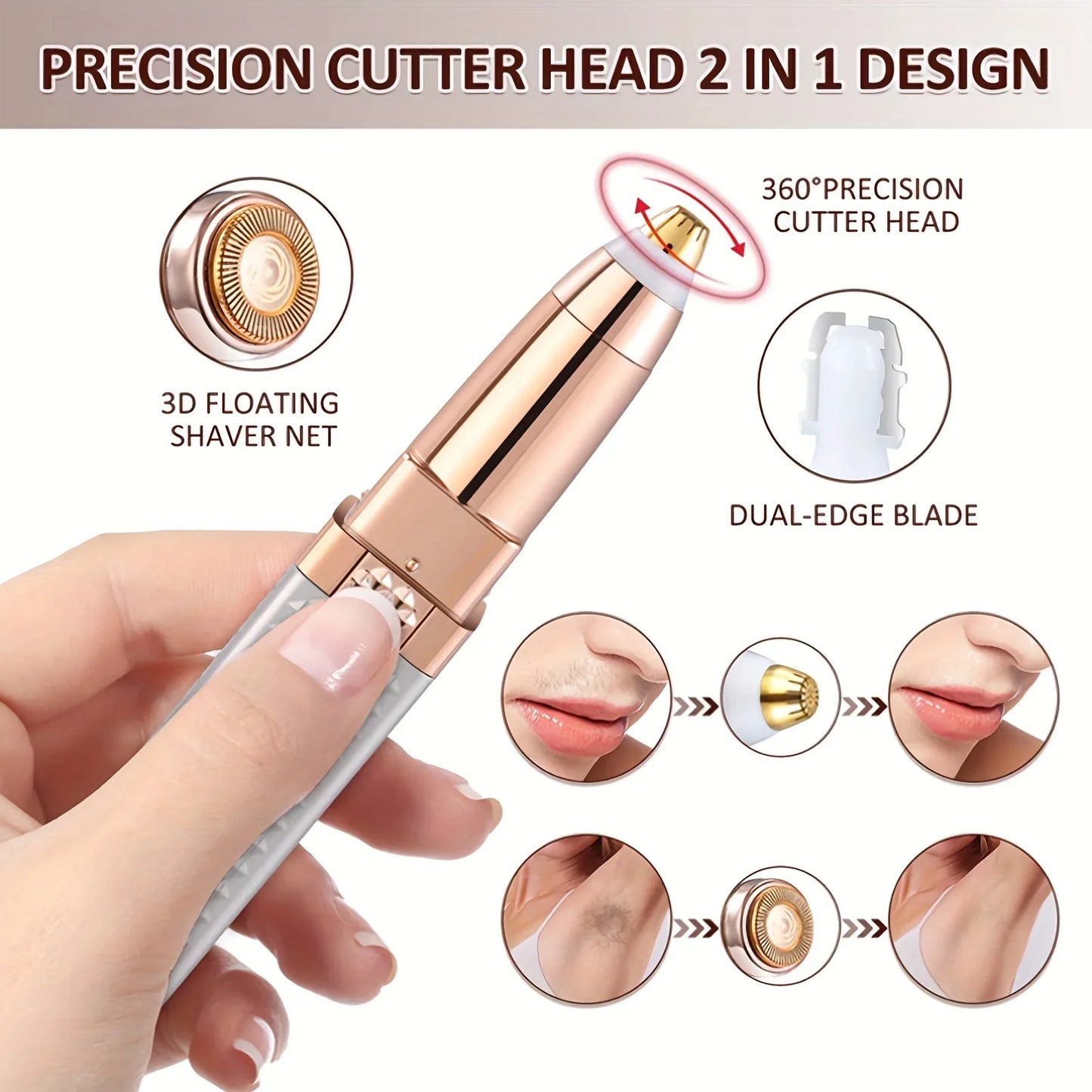Facial Hair Remover – Eyebrow & Face Shaver for Women with LED