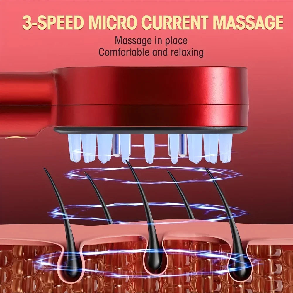 Electric Massage Comb for Scalp Care – Red & Blue Light Therapy
