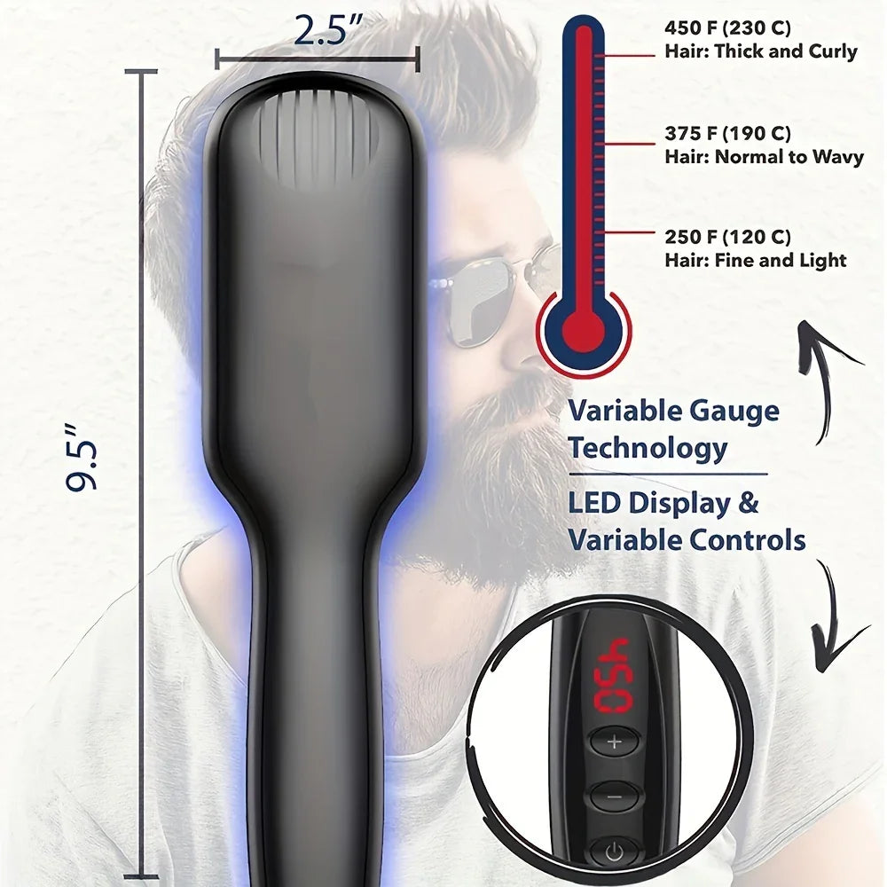 Ceramic Hair Straightener Brush for Smooth, Shiny Hair