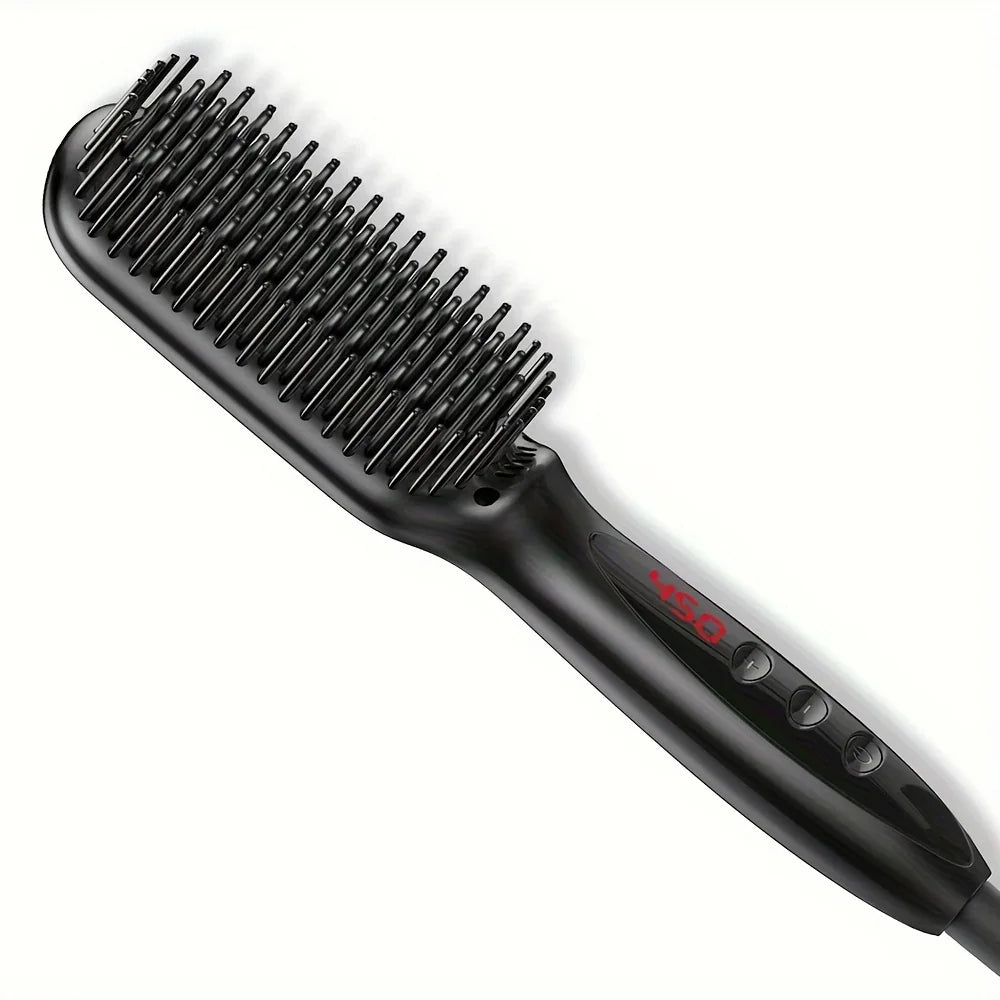 Ceramic Hair Straightener Brush for Smooth, Shiny Hair