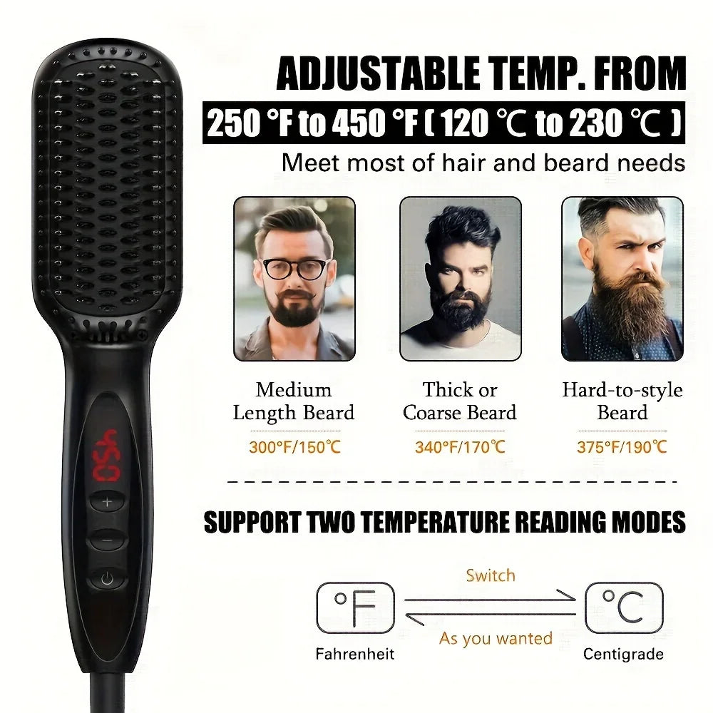 Ceramic Hair Straightener Brush for Smooth, Shiny Hair