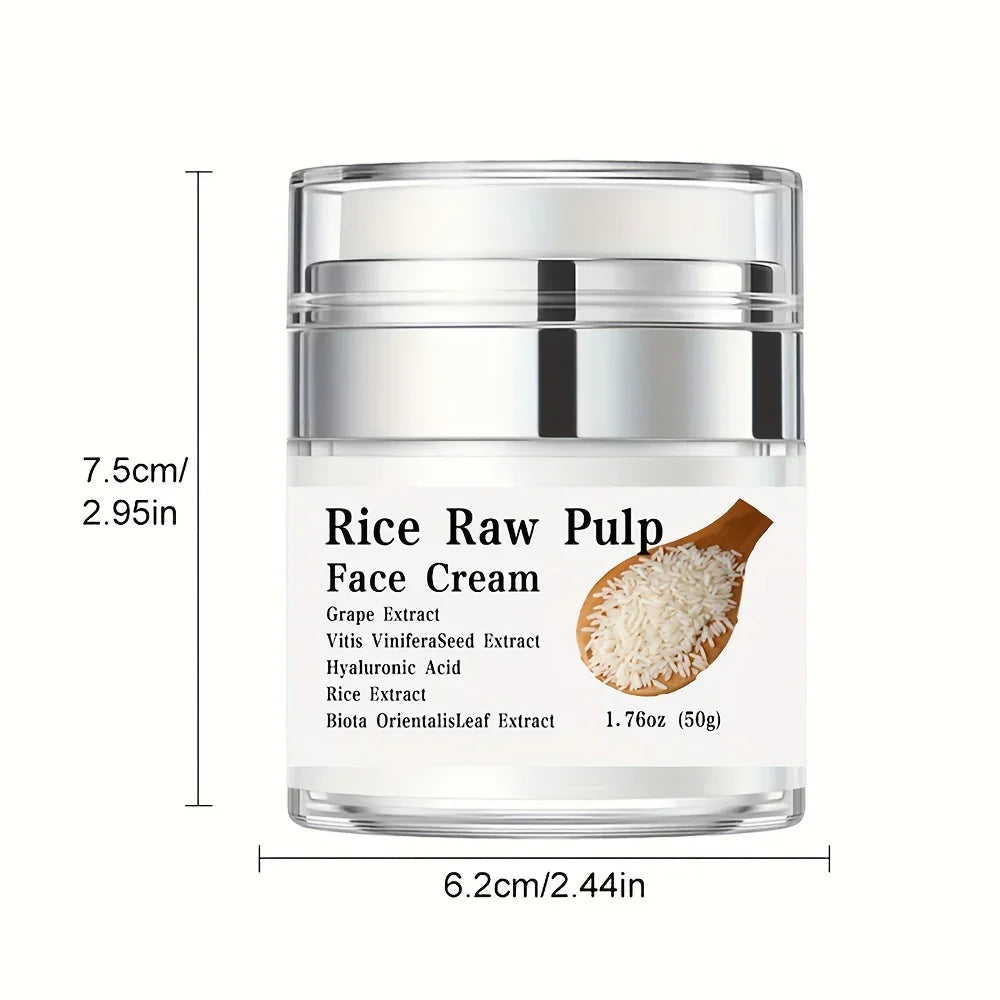 Rice Cream Moisturizer – Hydrating Face Cream with Hyaluronic Acid & Grape Extract