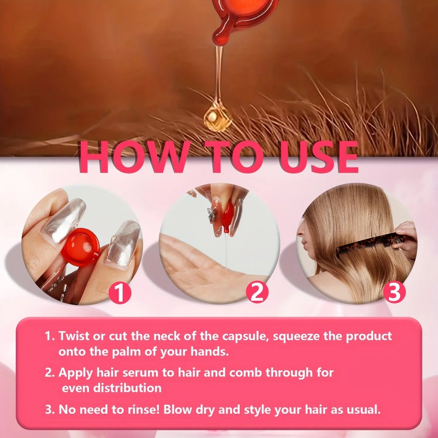 No Rinse Hair Treatment Serum with Argan Macadamia Avocado Oils Vitamins a C E Moisturizing Conditioner for Men & Women Haircare Fragrance