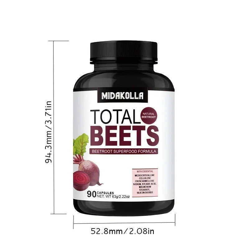 Beetroot Energy Boosters – Circulation, Immunity & Gut Health – 90 Capsules for Men & Women