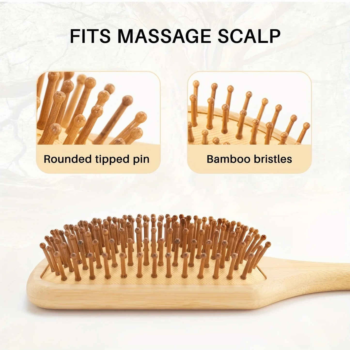 Bamboo Hair Brush Set – 6pc Eco Hair Care Kit for All Hair Types