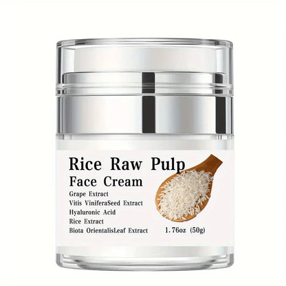 Rice Cream Moisturizer – Hydrating Face Cream with Hyaluronic Acid & Grape Extract