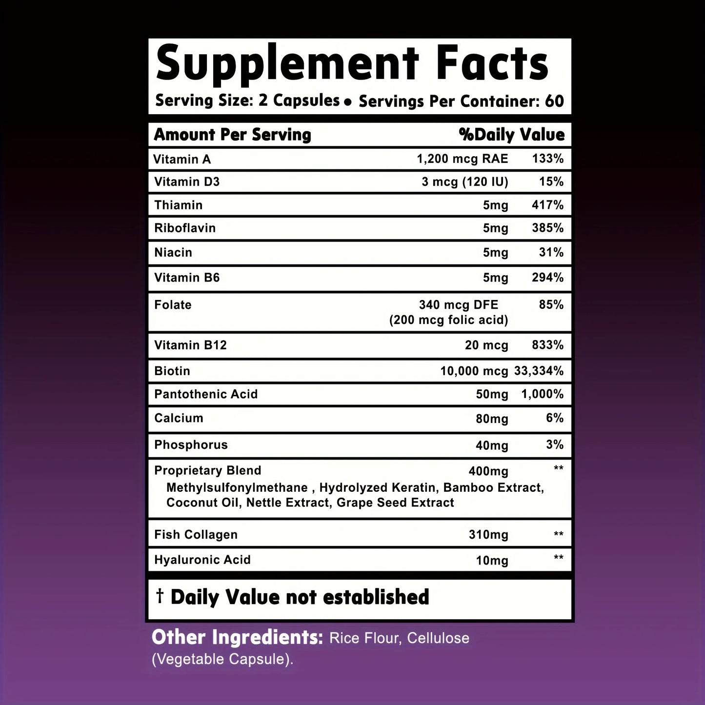 Biotin Collagen – Hair Skin Nail Support Capsules