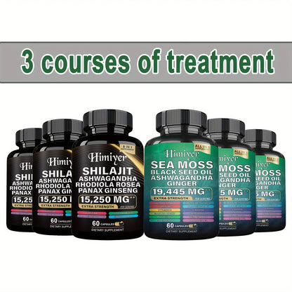 Sea Moss Capsules – Plant-Based Shilajit & Ashwagandha Supplement