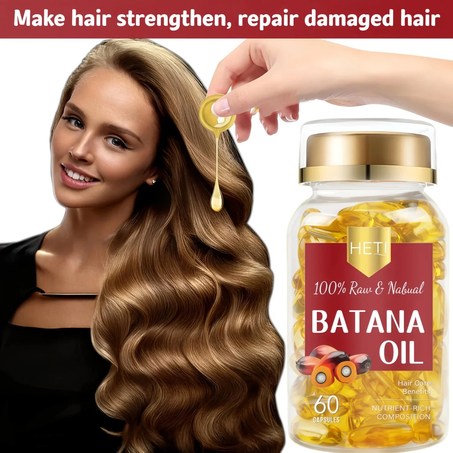 Batana Oil Capsules – Cold-Pressed Hair Repair Formula