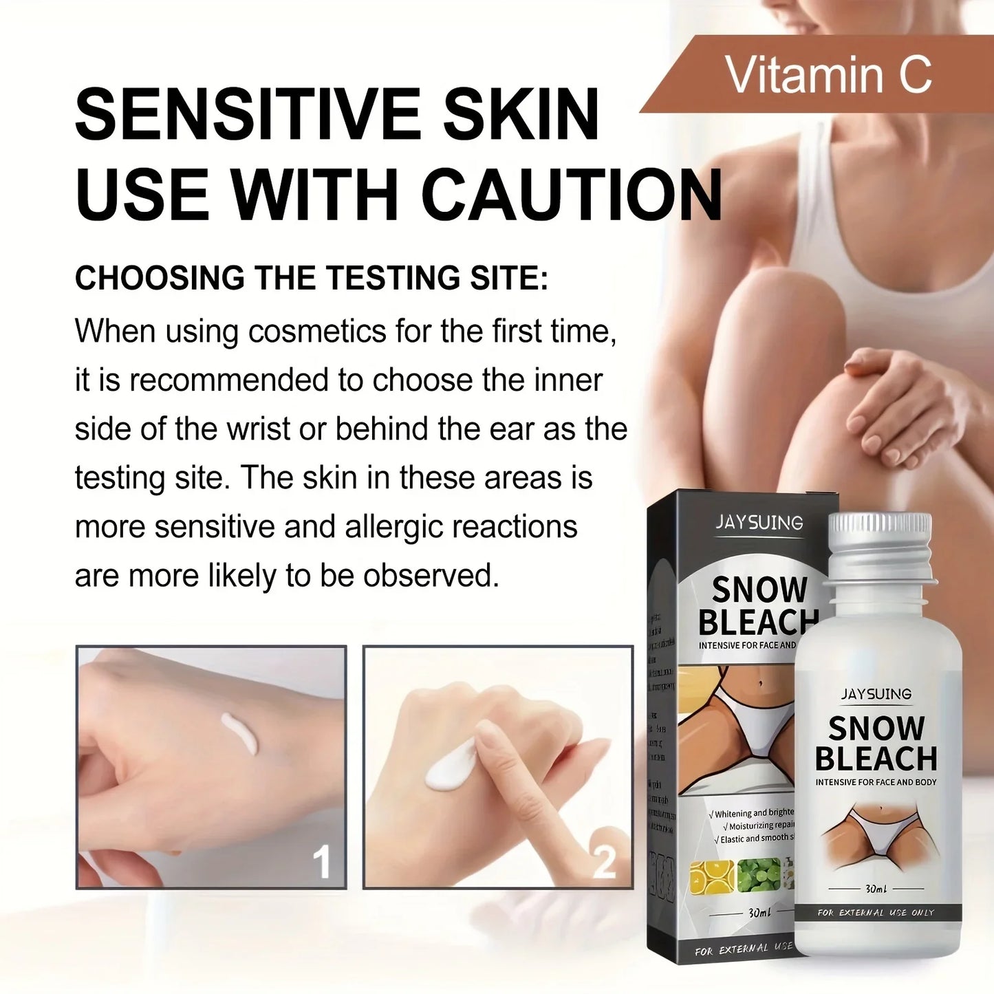 Vitamin C Cream for Face & Body – 1.06oz Whitening Moisturizer