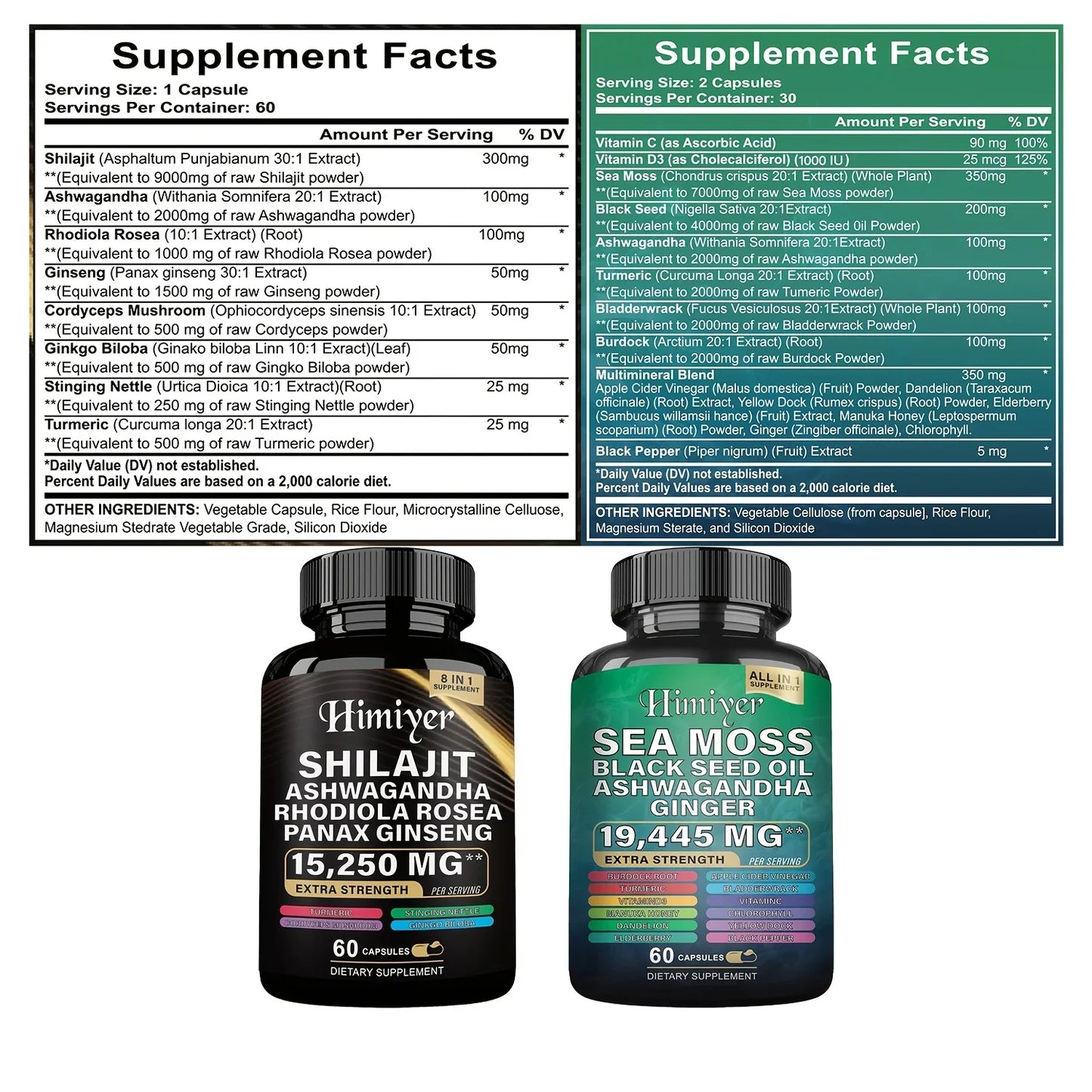 Sea Moss Capsules – Plant-Based Shilajit & Ashwagandha Supplement