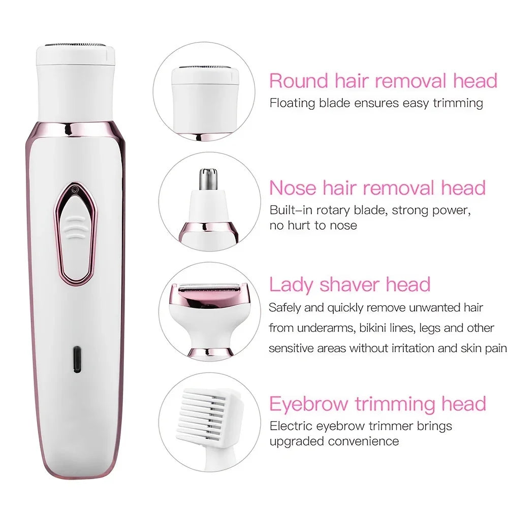 Electric Shaving Kit for Women – SmoothGlide 4-in-1 Wet/Dry Hair Remover