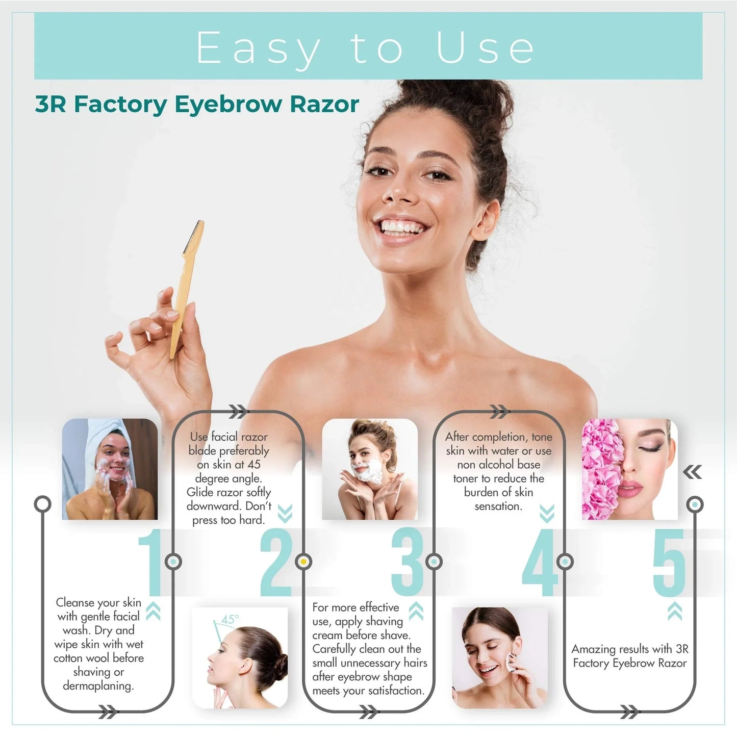 Ladies Facial Razors 6 Pack – Safe, Easy