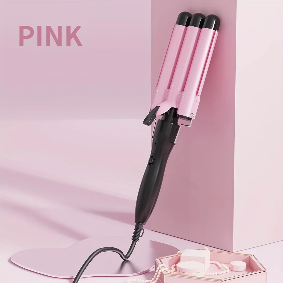 Ceramic Curling Iron – 3 Tube Hair Curler with LED & Rapid Heating