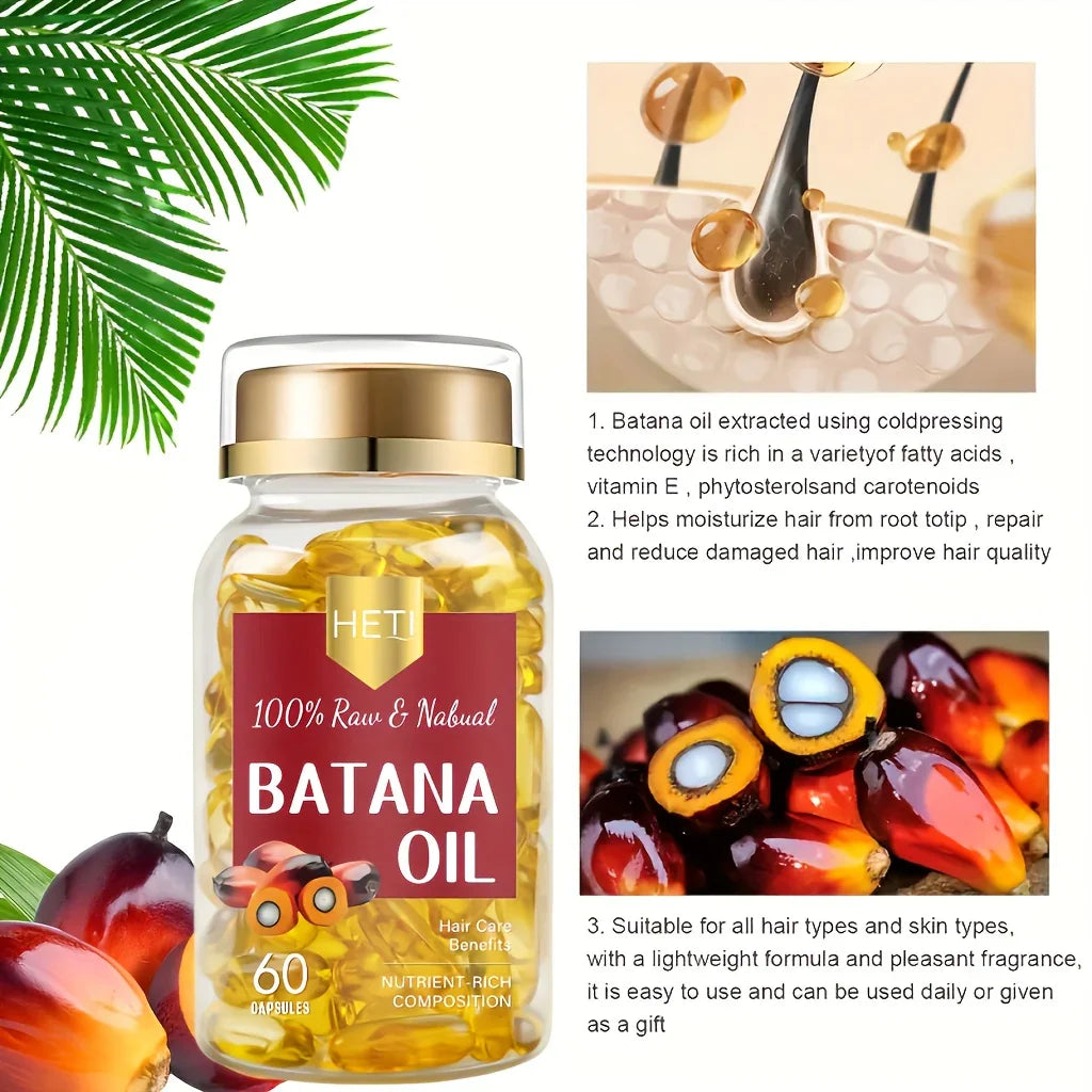 Batana Oil Capsules – Cold-Pressed Hair Repair Formula