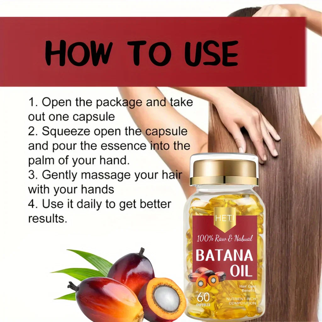 Batana Oil Capsules – Cold-Pressed Hair Repair Formula