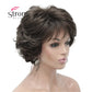 Dark Auburn Short Curly Synthetic Hair Wig Thick Average