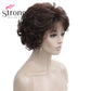Dark Auburn Short Curly Synthetic Hair Wig Thick Average