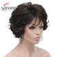 Dark Auburn Short Curly Synthetic Hair Wig Thick Average