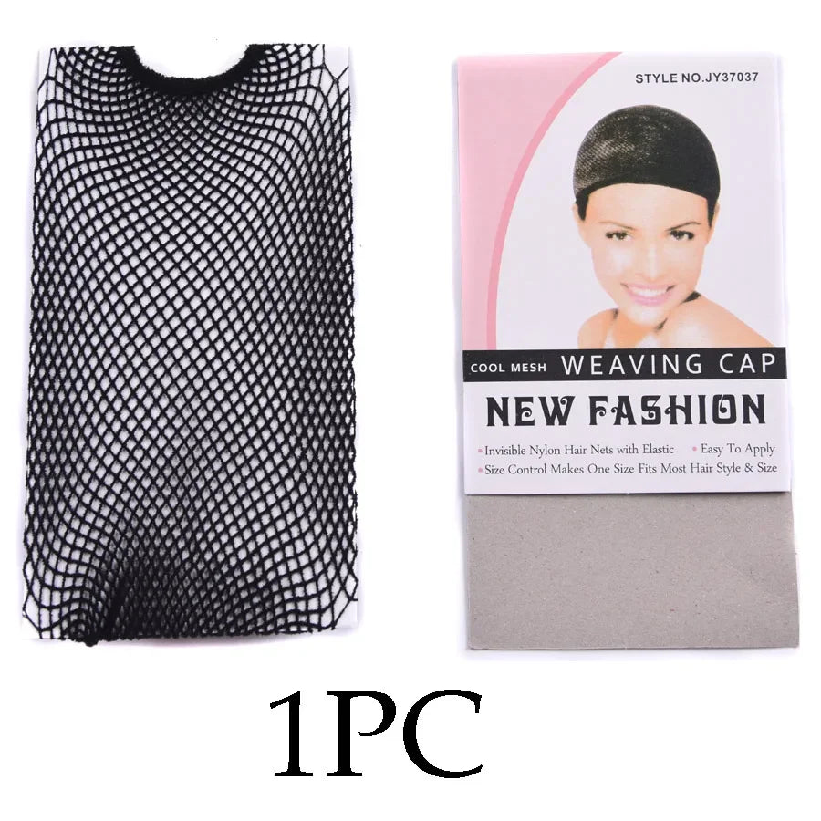 Nylon Hair Net Wig Cap with Elastic Open Ended Breathable Mesh Hairnet