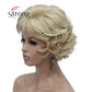 Dark Auburn Short Curly Synthetic Hair Wig Thick Average