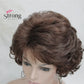 Dark Auburn Short Curly Synthetic Hair Wig Thick Average