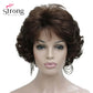 Dark Auburn Short Curly Synthetic Hair Wig Thick Average