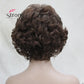 Dark Auburn Short Curly Synthetic Hair Wig Thick Average
