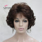 Dark Auburn Short Curly Synthetic Hair Wig Thick Average