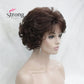 Dark Auburn Short Curly Synthetic Hair Wig Thick Average