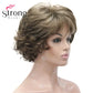 Dark Auburn Short Curly Synthetic Hair Wig Thick Average