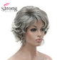 Dark Auburn Short Curly Synthetic Hair Wig Thick Average