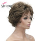 Dark Auburn Short Curly Synthetic Hair Wig Thick Average