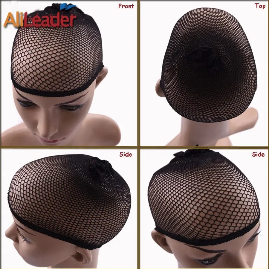 Nylon Hair Net Wig Cap with Elastic Open Ended Breathable Mesh Hairnet