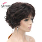 Dark Auburn Short Curly Synthetic Hair Wig Thick Average