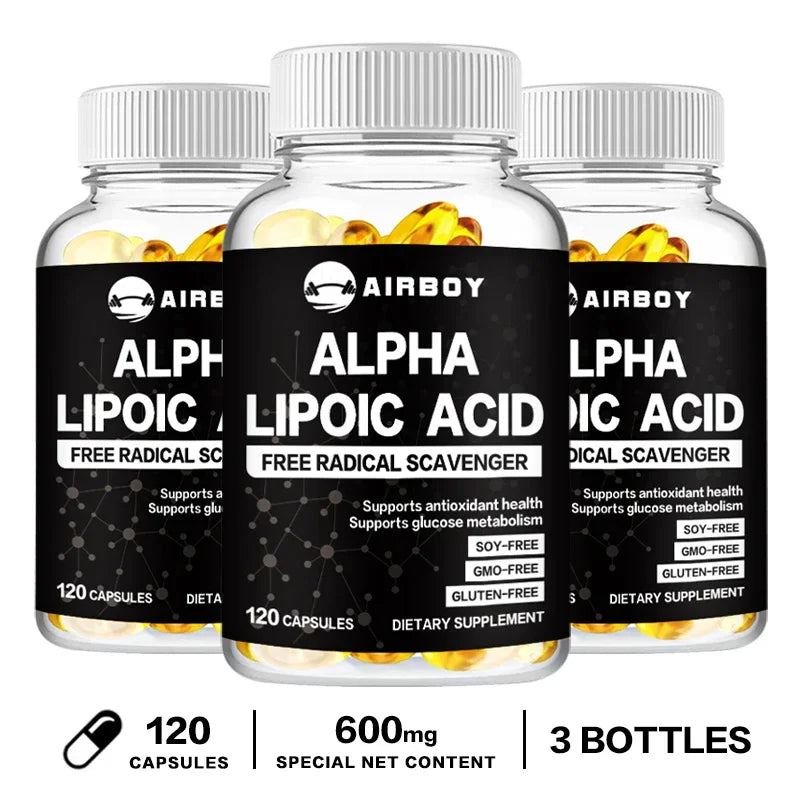Airboy Alpha Lipoic Acid 600mg – Brain, Heart & Nerve Health Antioxidant