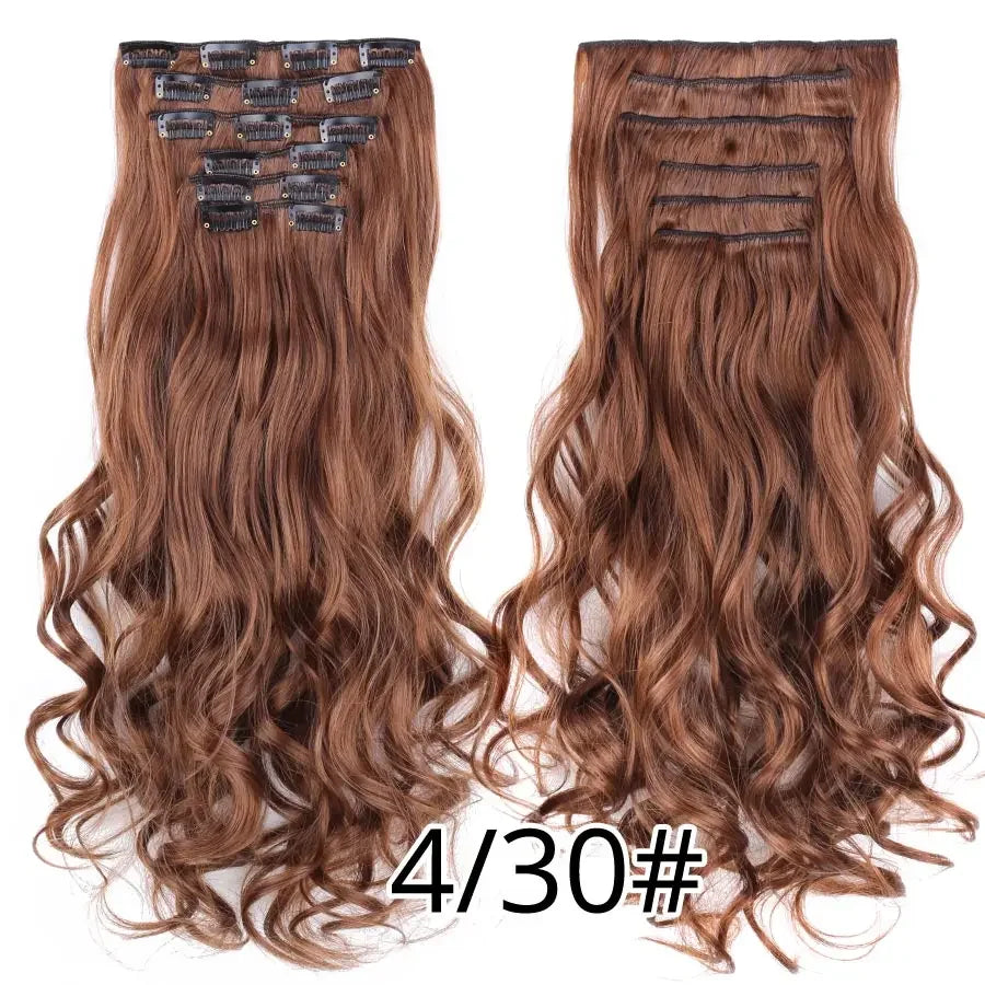 Alileader Synthetic Clip-on Hair Extensions Straight/Curly