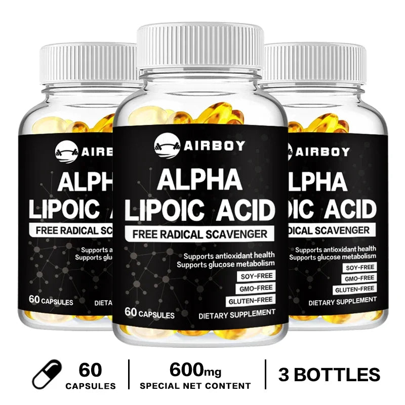 Airboy Alpha Lipoic Acid 600mg – Brain, Heart & Nerve Health Antioxidant