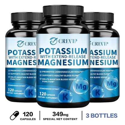 Potassium Magnesium - Support Bone Health, Muscle Spasms, Beauty, Improve Sleep Quality