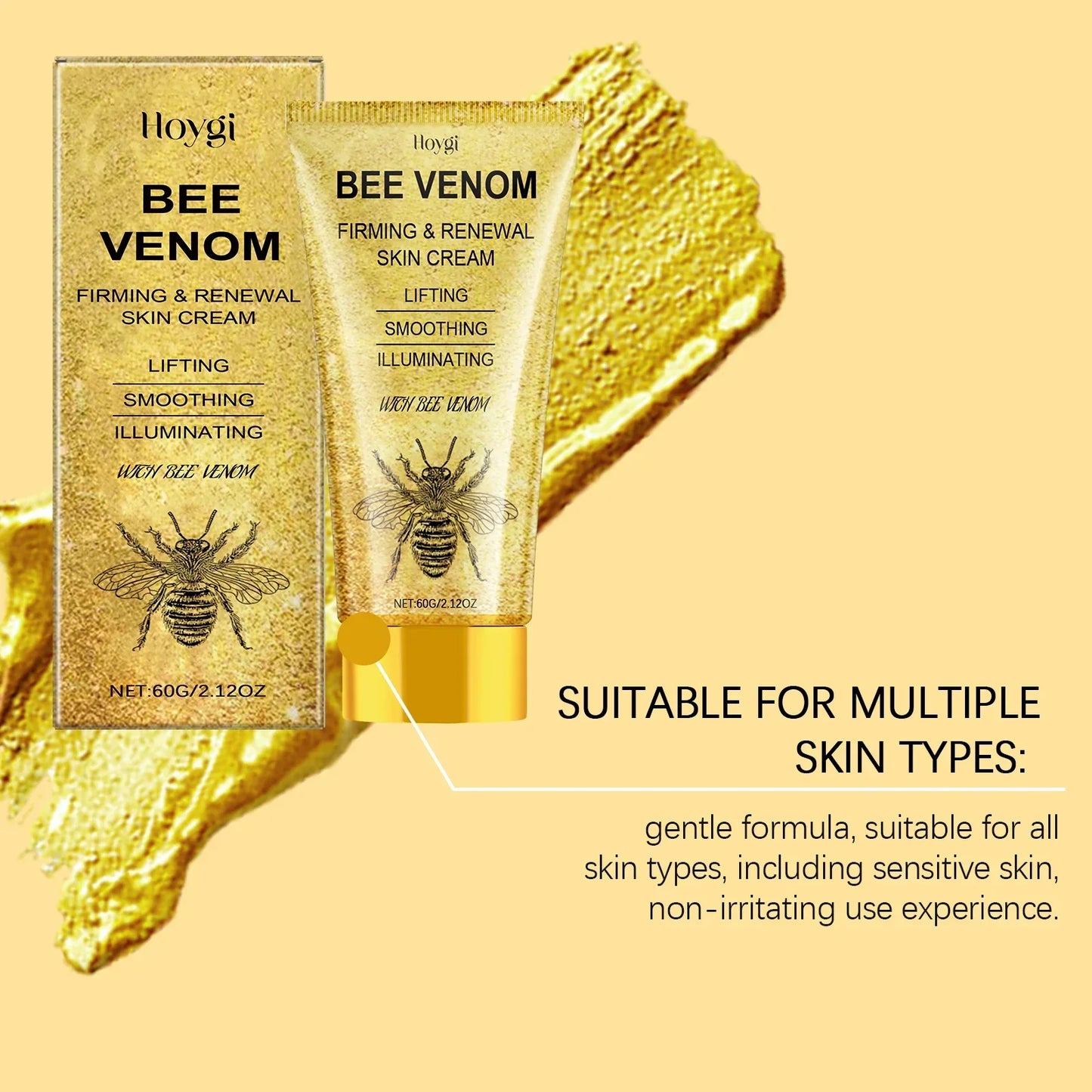 Bee Venom Face Cream Firming Lifting Fade Fine Line Improve Sagging Skin Smoothing Brightening Nourishing Facial Skin Care